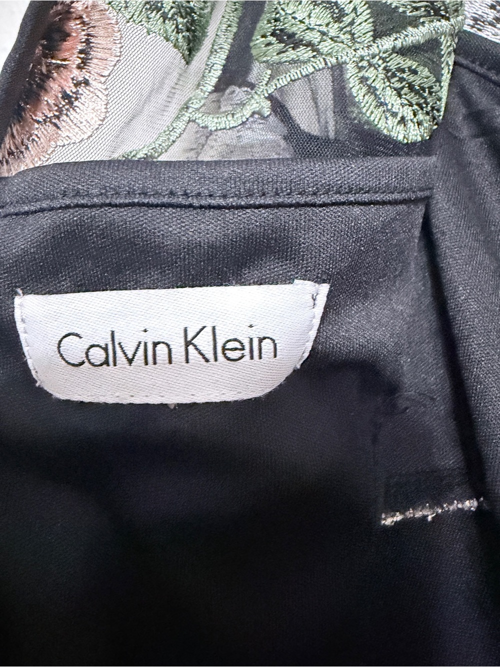 Calvin Klein Floral Embroidered Black Sheath Dress size small - Picture 12 of 15